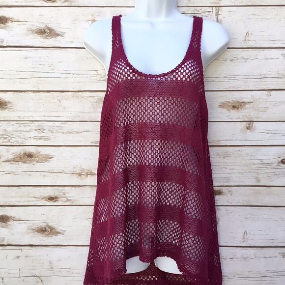 Pink Crochet Coverup Festival Top Urban Outfitter - Picture 1 of 8